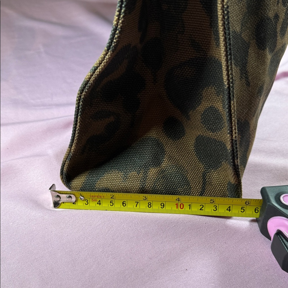 Coach Rexy Brown Camo Print Tote with Multicolor Pride Dinosaur Patch - Picture 8 of 11